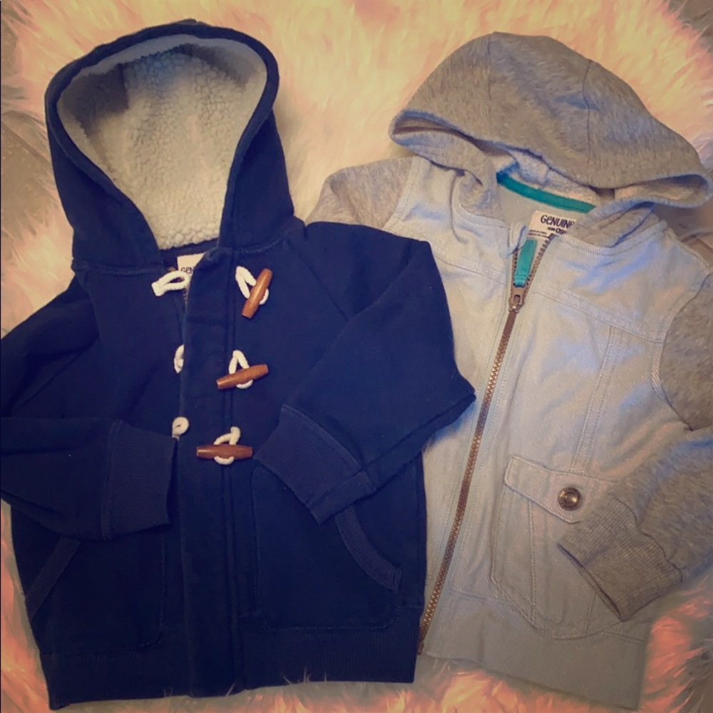 Two Oshkosh zip sweatshirts 💜